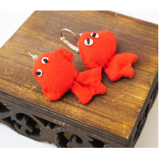 Сережки ганчір“яні Рибки червоні