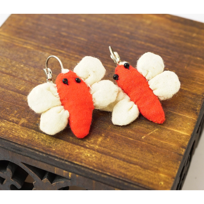 Сережки ганчір“яні Бабка червона