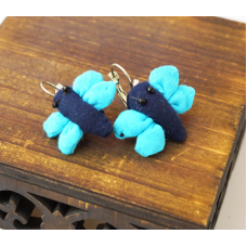Сережки ганчір“яні Бабка синя