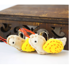 Сережки ганчіркові Равлик жовтий