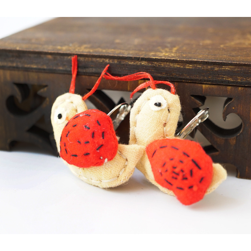 Сережки ганчір“яні Слимак червоний