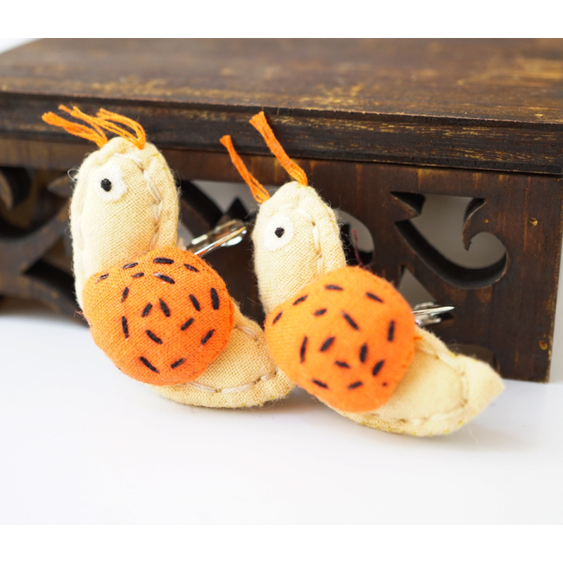 Сережки ганчір“яні Слимак помаранчевий