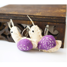 Сережки ганчір“яні Слимак фіолетовий