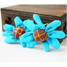 Сережки ганчіркові Квітка блакитна