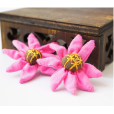 Сережки ганчір“яні Квітка світло-рожева