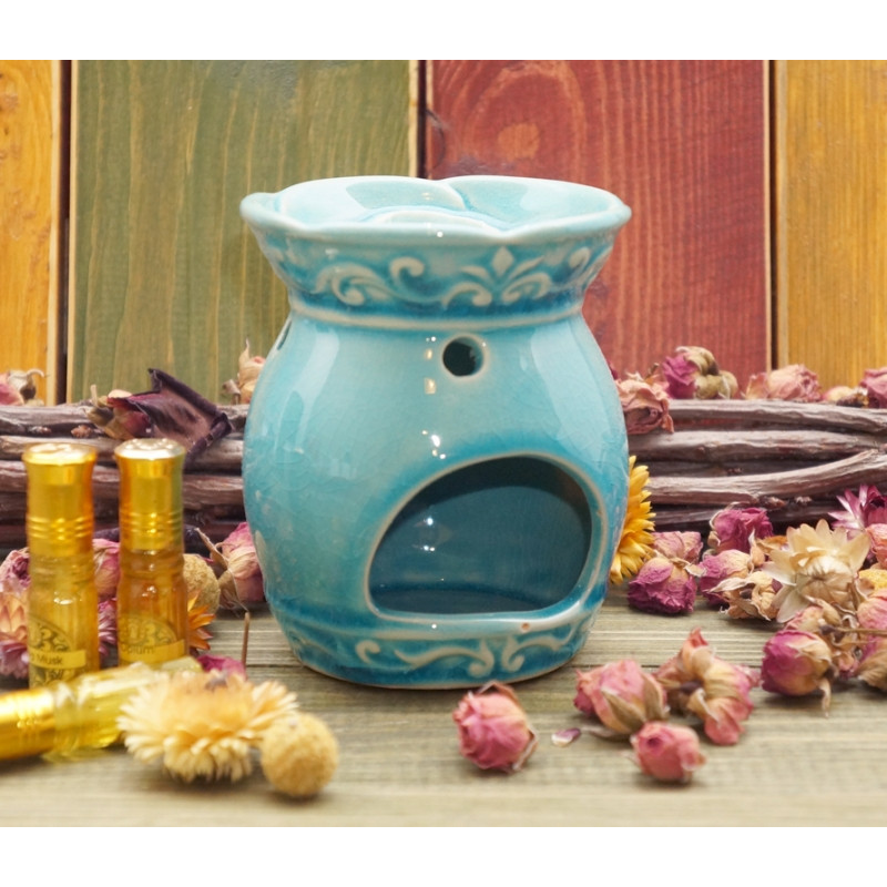 Аромалампа керамічна Індиго візерунок