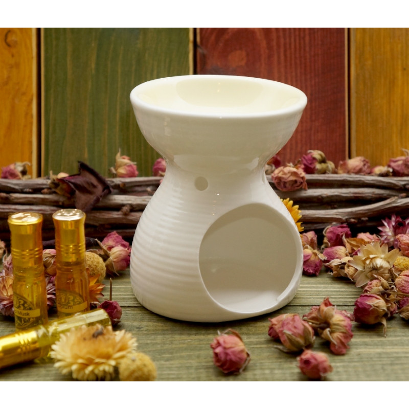 Аромалампа керамічна Класика смужка Жовта