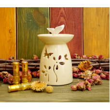 Аромалампа керамічна Метелик у квітах Світло жовта