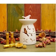 Аромалампа керамічна Пташка на гілці Біла