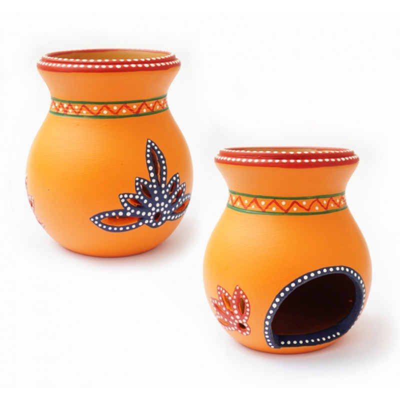 Аромалампа теракотова Лотос помаранчова KB-1B