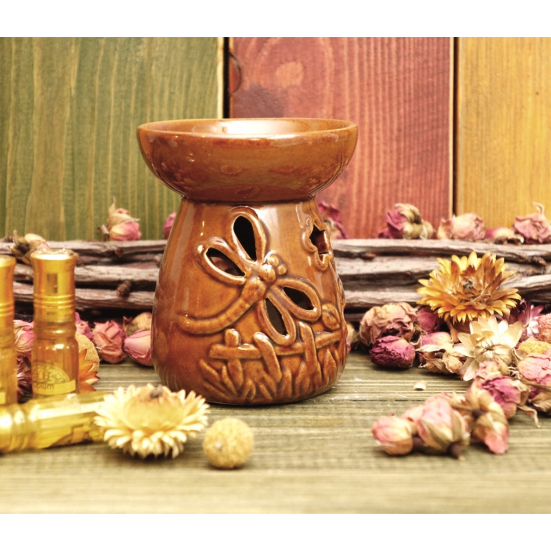 Аромалампа керамічна Стрекоза Коричнева