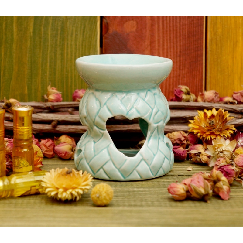 Аромалампа керамічна Плетінка Блакитна