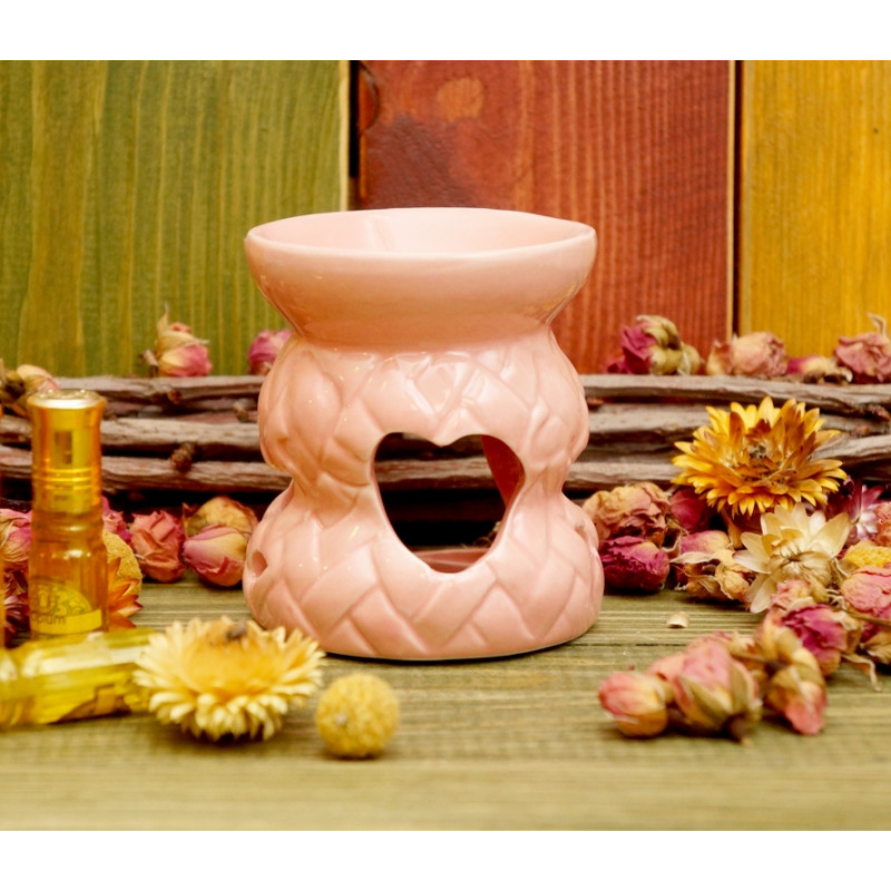 Аромалампа керамічна Плетінка Рожева