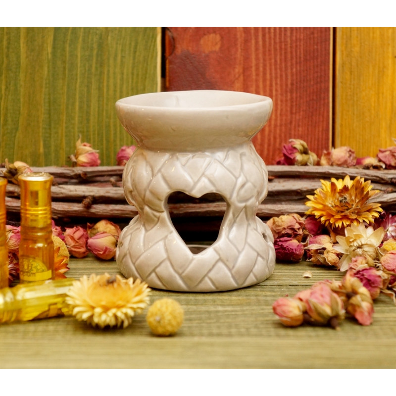 Аромалампа керамічна Плетінка Сіра