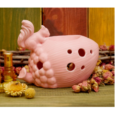 Аромалампа керамічна Білка на жолуді Рожева