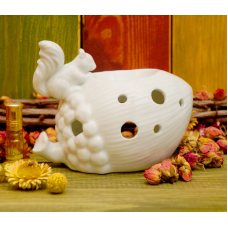 Аромалампа керамічна Білка на жолуді Біла