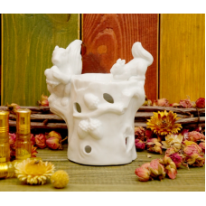 Аромалампа керамічна Дві білки на дереві Біла