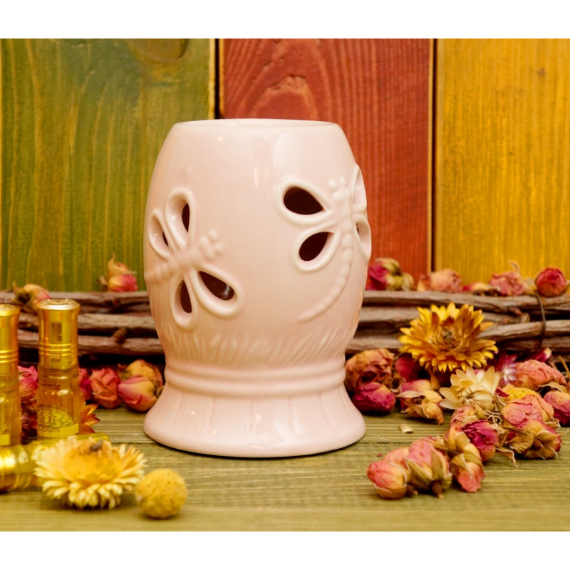 Аромалампа керамічна Стрекози Рожева