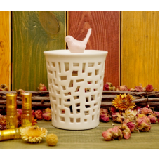 Аромалампа керамічна Пташка + квадрати №A