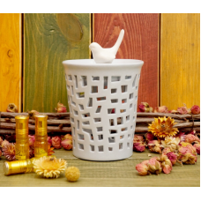 Аромалампа керамічна Пташка + квадрати №C