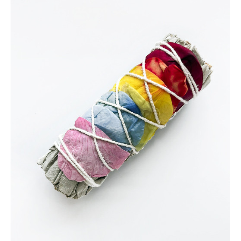 Біла шавлія для обкурювання + кольорові пелюстки троянд