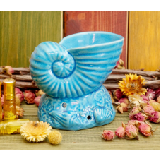 Аромалампа керамічна Мушля Блакитна