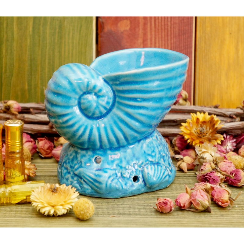 Аромалампа керамічна Мушля Блакитна