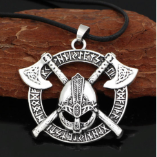 Кулон Дві сокири білий метал