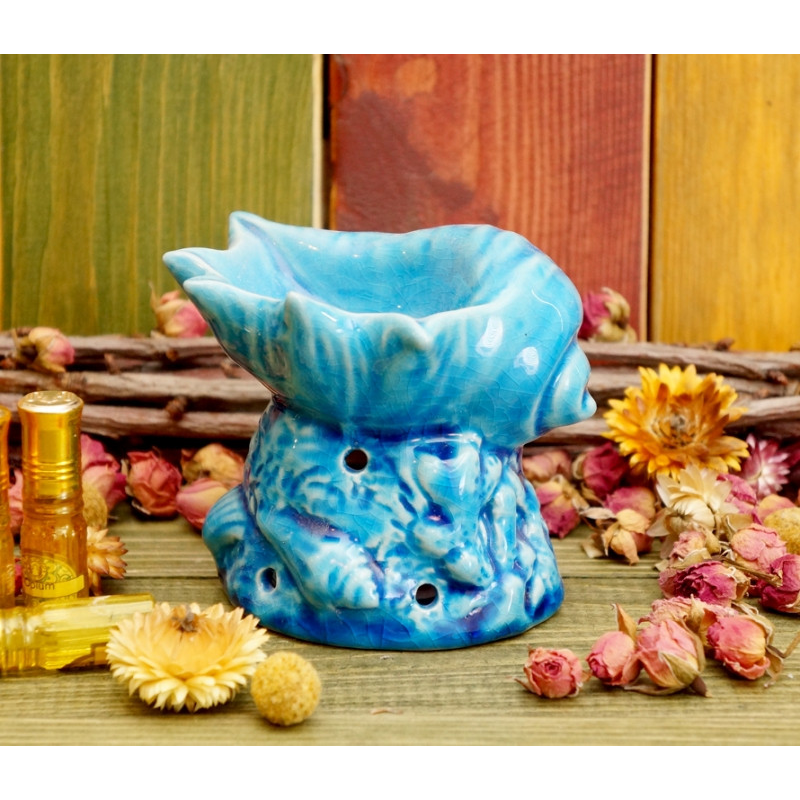 Аромалампа керамічна Мушля Блакитна