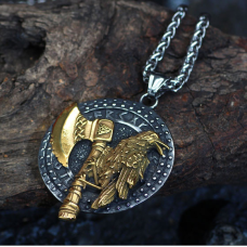 Кулон Ворон на сокирі