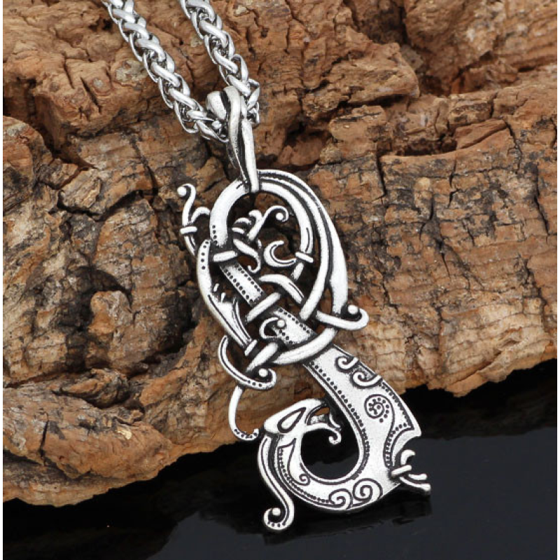 Кулон Дракон Кельтів білий метал