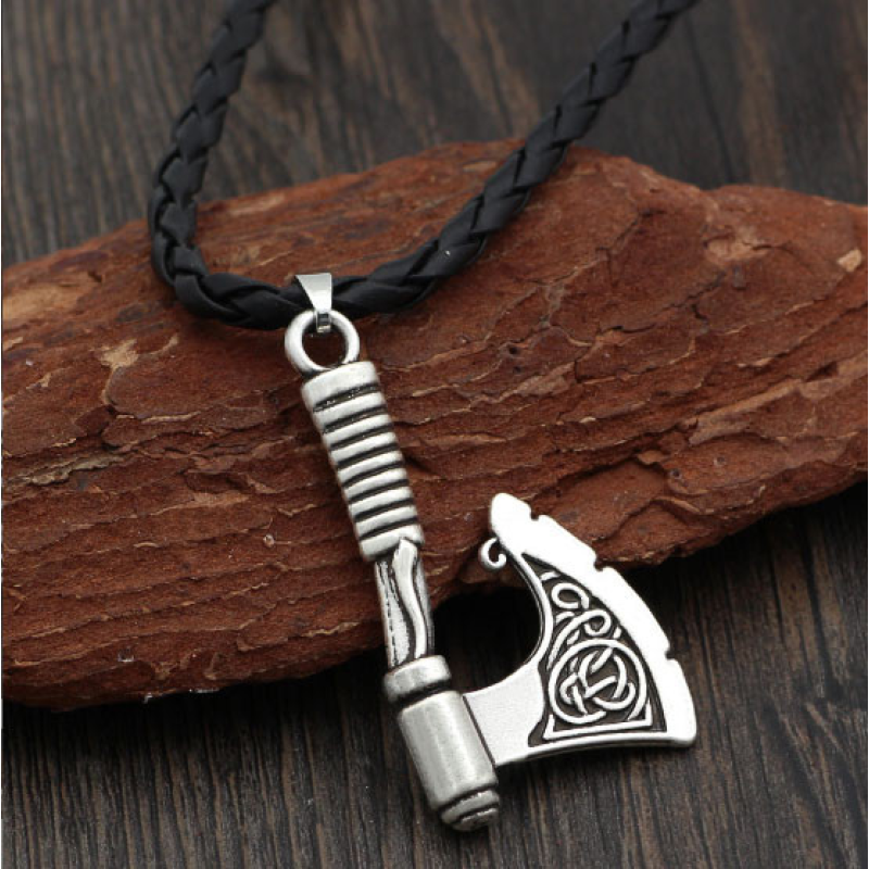 Кулон Сокира Вікінга білий метал