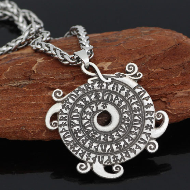 Кулон Змія з рунами білий метал Кулон Змія з рунами білий метал