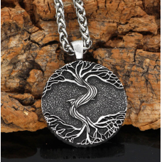 Кулон Дерево життя подвійне білий метал