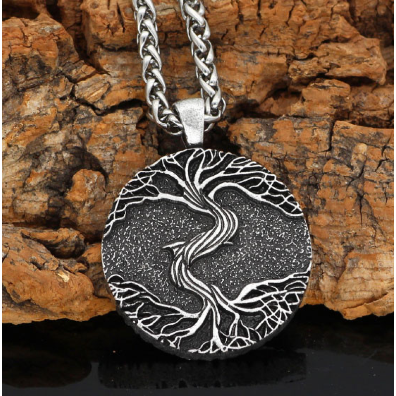 Кулон Дерево життя подвійне білий метал