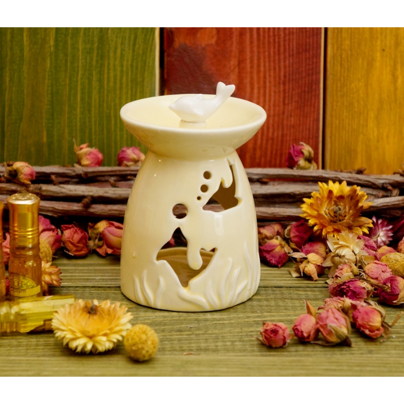 Аромалампа керамічна Жовта з дельфіном