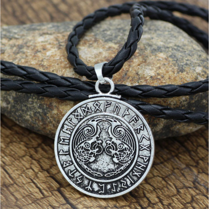 Кулон Ворони Одіна білий метал