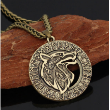 Кулон Вовк жовтий метал