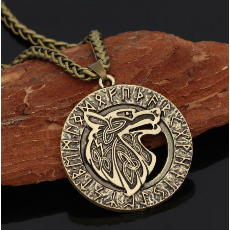 Кулон Вовк жовтий метал