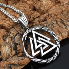 Кулон Уроборос з трікселем білий метал