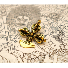 Кулон Хрестова Ваджра + Дігуг Бронза