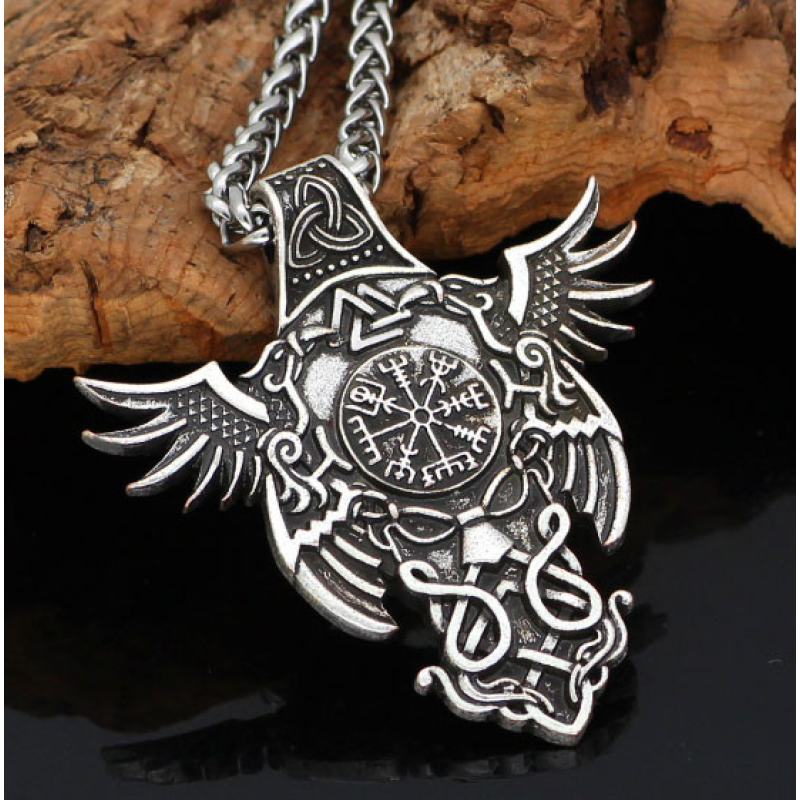 Кулон Непереможний Вікінг білий метал