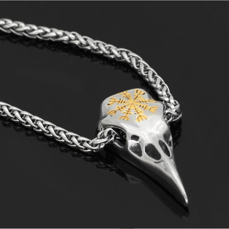 Кулон Череп Ворона білий метал Кулон Череп Ворона білий метал