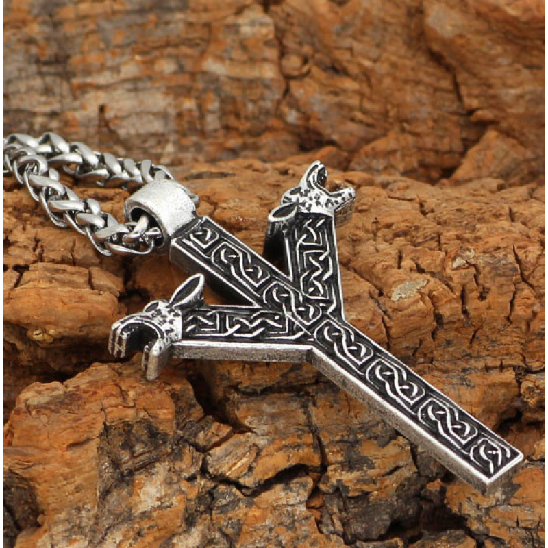 Кулон Альгіз білий метал