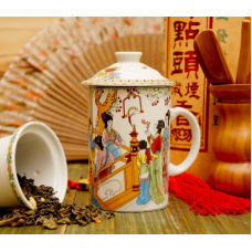 Керамічний кухоль з ситечком 300мл. No017