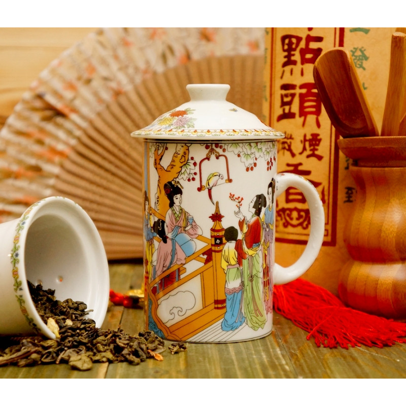 Керамічний кухоль з ситечком 300мл. No017