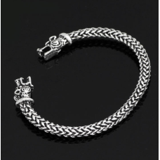 Браслет Подвійний вовк білий метал безрозмірний