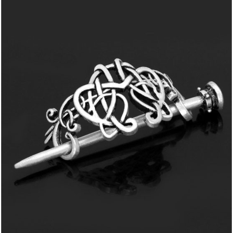 Заколка для волосся Кельтський вузол білий