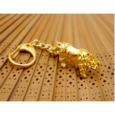 Брелок у золотому кольорі Символи Фен Шуй Носоріг