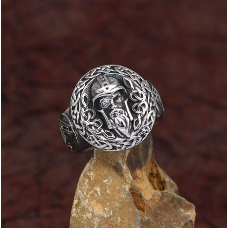 Перстень Вікінг білий метал розмір №20